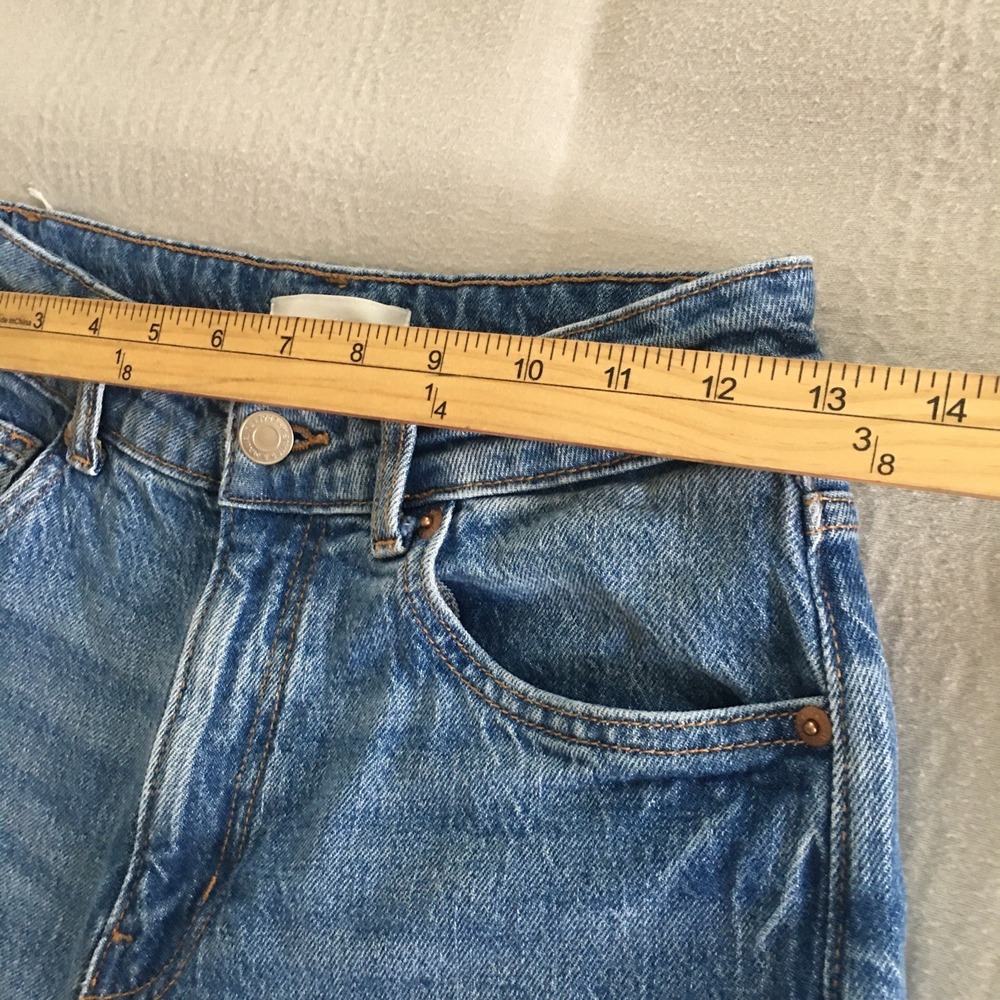 H&M High Rise Wide Leg Jeans Women's Size 4 or 25x29 Denim Light Wash Baggy - Picture 3 of 11